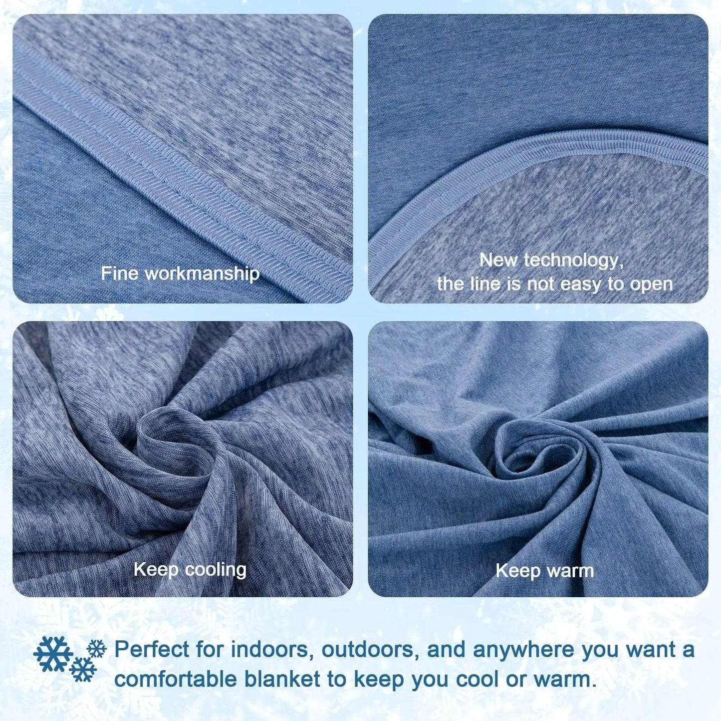 Cool-Touch Weighted Blanket with Breathable Fabric for Night Sweats