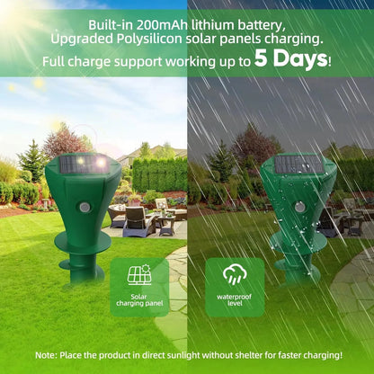 Ultrasonic Snake Deterrent Stake for Outdoor Gardens
