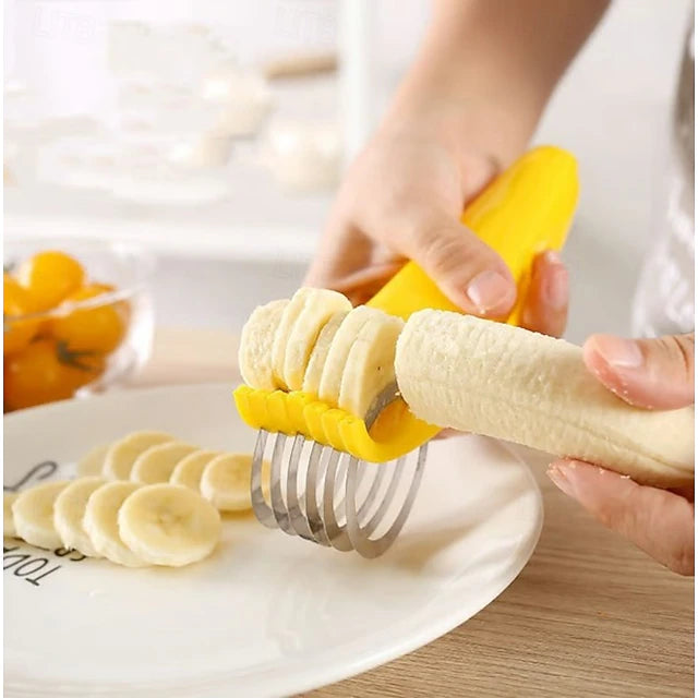 Stainless Steel Manual Fruit and Vegetable Slicer with Portable Design for Salad and Snack Preparation