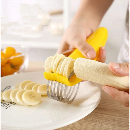 Stainless Steel Manual Fruit and Vegetable Slicer with Portable Design for Salad and Snack Preparation