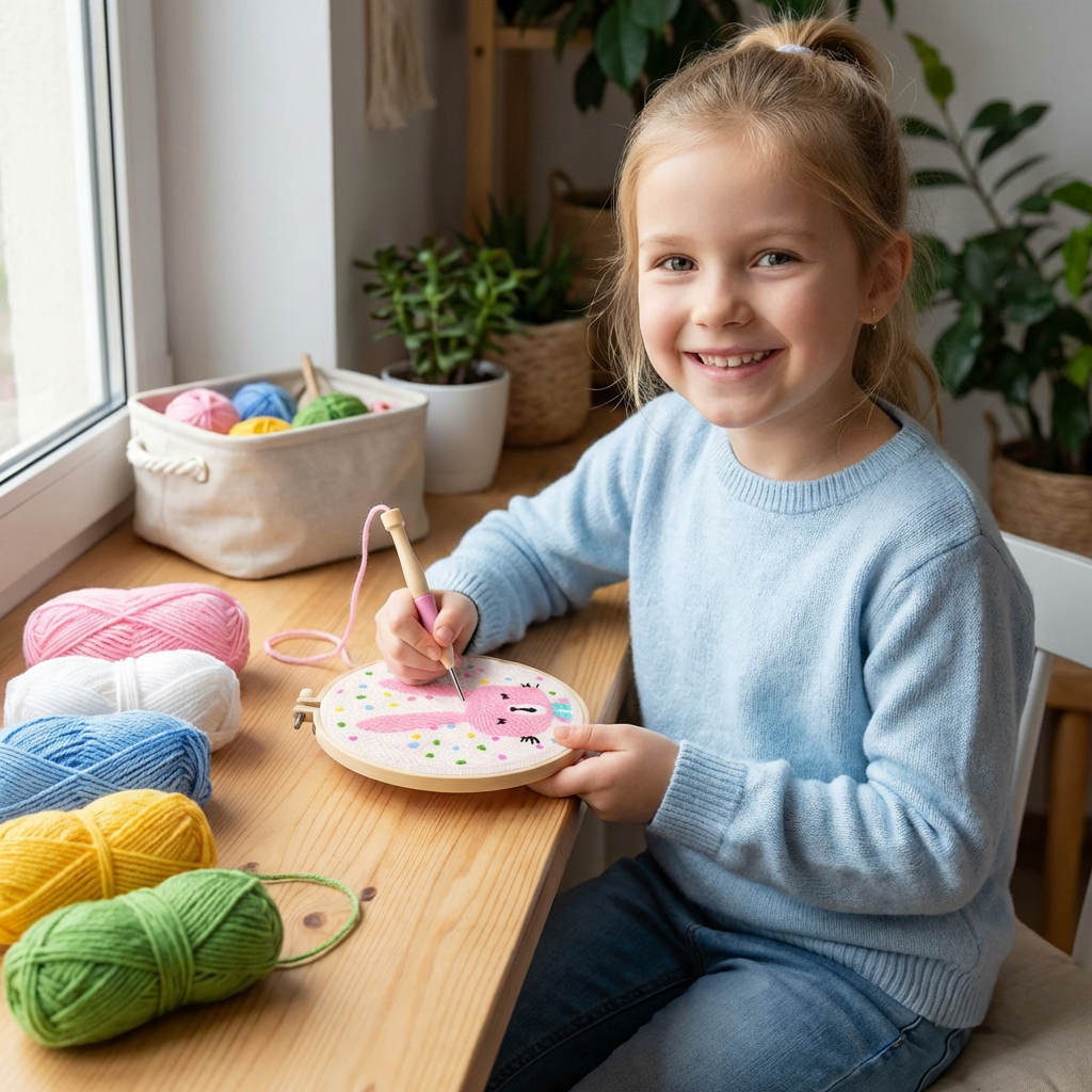 Beginner Punch Needle Embroidery Kit with Cute Animal Design Options