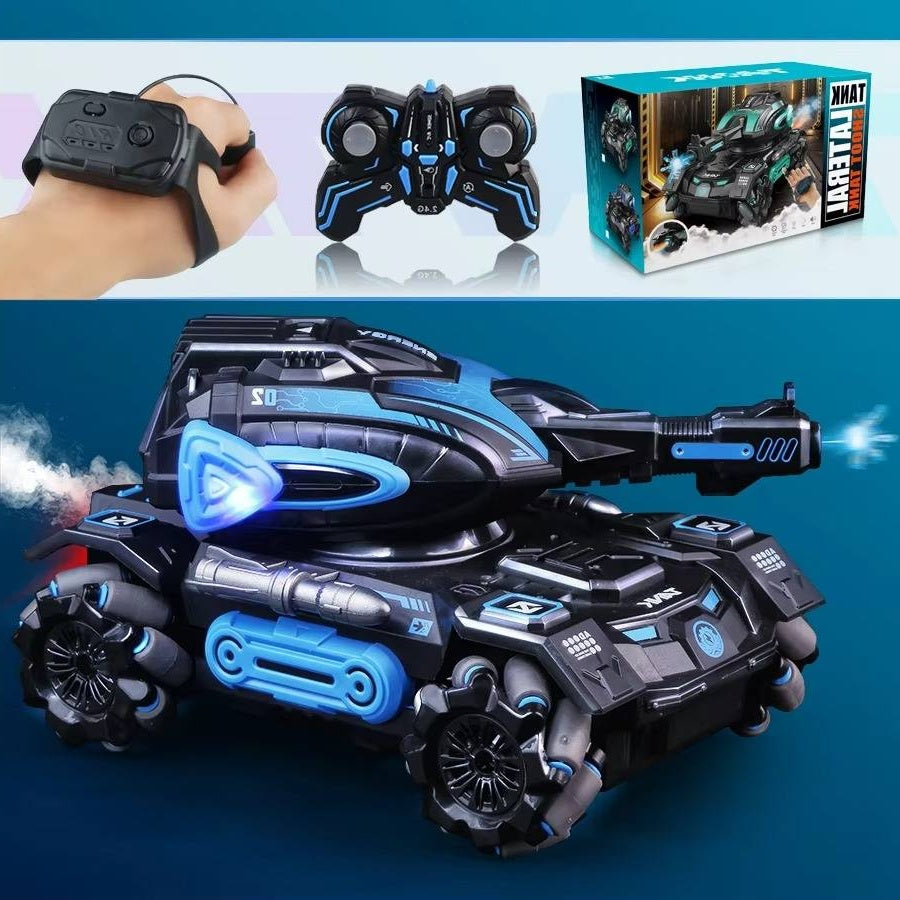 RC Stunt Tank Car with Water Spray and Watch Remote Control