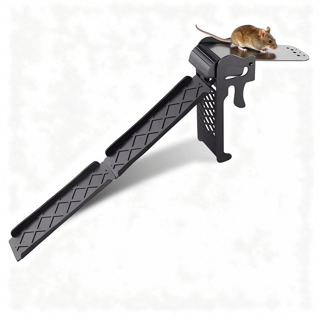 Ramp Style Mouse Trap, Walk the Plank Design, Plastic Construction, Reusable for Rodent Management