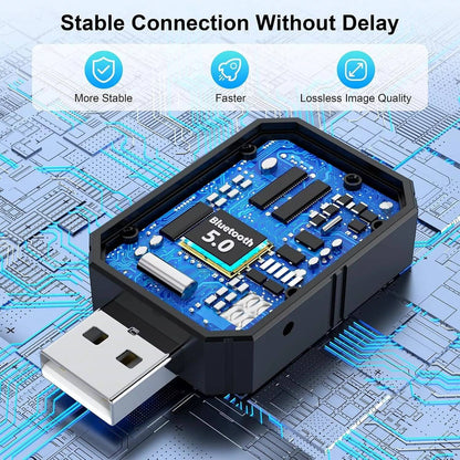 Wireless Phone to Car Display Adapter with Dual Band Connection and Auto Pairing