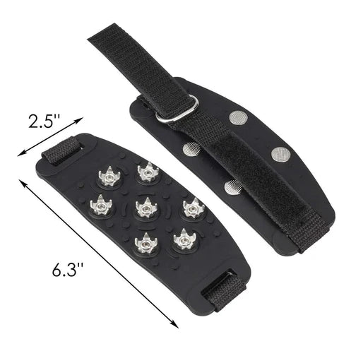 Shoe Ice Cleats with Seven Steel Spikes and Adjustable Nylon Straps