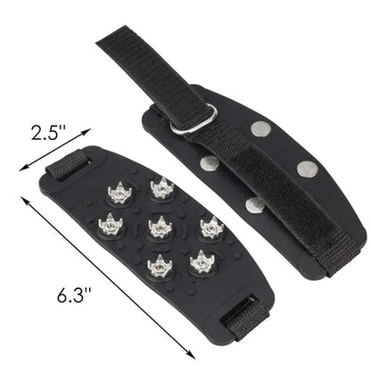 Shoe Ice Cleats with Seven Steel Spikes and Adjustable Nylon Straps