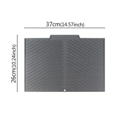 Dish Drying Mat with Dual Sided Grooves and Textured Grip Surface