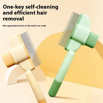 Stainless Steel Flea Comb for Dogs and Cats with Extra Fine Teeth and a One Press Hair Release