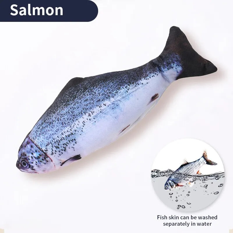 Motion Activated Fish Toy for Cats with Realistic Flopping and USB Charging