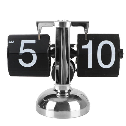 Flip Card Desk Clock with Automatic Number Rotation and Silent Quartz Movement