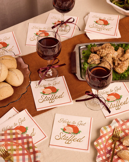 Thanksgiving Turkey Napkins with Gold Foil Accents, 50-Count