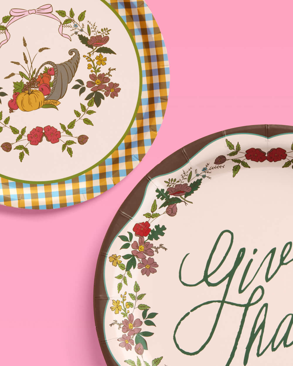 Iridescent Paper Plates with Harvest Designs, 9-inch and 7-inch, 32 Count