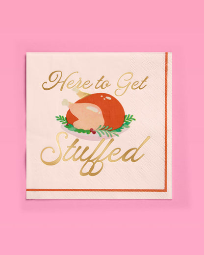 Thanksgiving Turkey Napkins with Gold Foil Accents, 50-Count