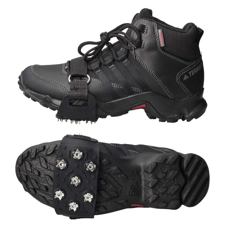 Shoe Ice Cleats with Seven Steel Spikes and Adjustable Nylon Straps