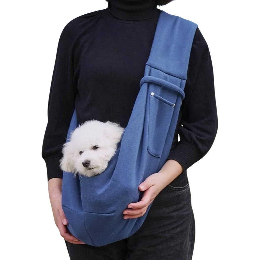Small Dog Sling Carrier with Adjustable Shoulder Strap and Harness Clips