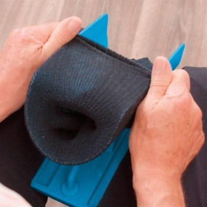 Sock Helper with Extended Handle and Built-In Shoe Horn