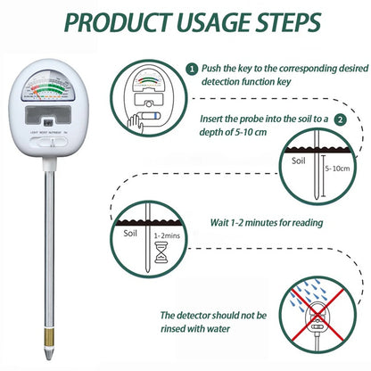 4-In-1 Smart Soil Meter for Precise Plant Care Monitoring