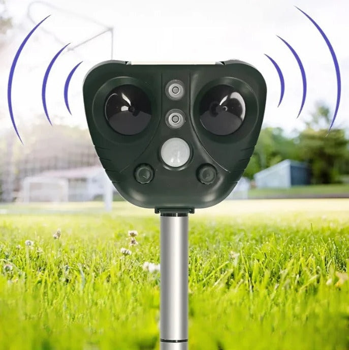 Solar Bird Repeller with Motion Sensor and Ultrasonic Sound, 30ft Range