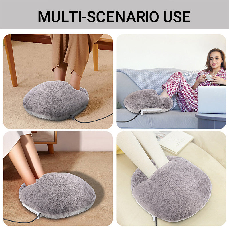 USB Heated Foot Warmer with Plush Fabric, Constant Heat or Three Heat Settings
