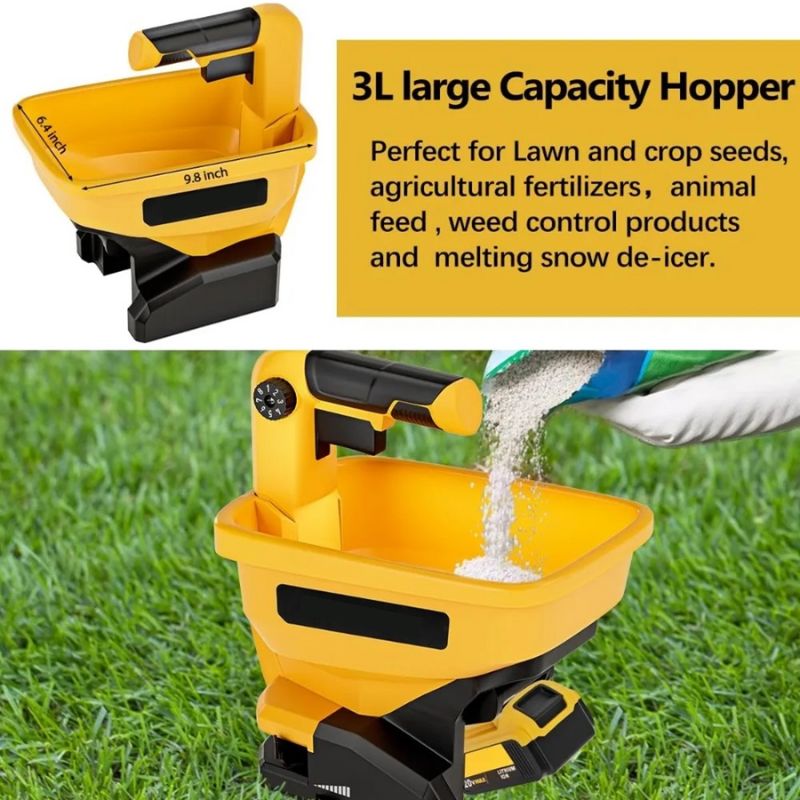 Cordless Fertilizer Spreader for Dewalt 20V/60V Li-ion Battery