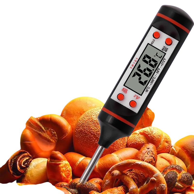 Digital Probe Cooking Thermometer with an LED Display, Hold Function and a Range of Minus 58 to 572 Degrees Fahrenheit