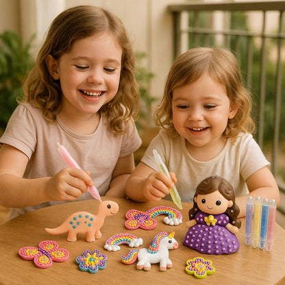Kids Bead Painting DIY Craft Kit with Guided Designs in Five or Ten Design Sets