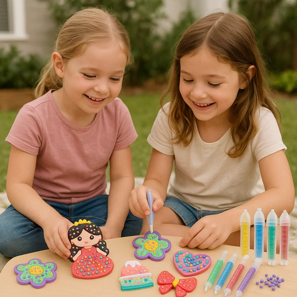 Kids Bead Painting DIY Craft Kit with Guided Designs in Five or Ten Design Sets