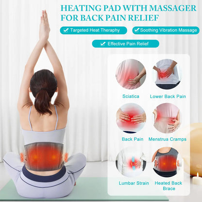 Cordless Heating Wrap with Vibration Massage and Red Light Therapy for Lower Back