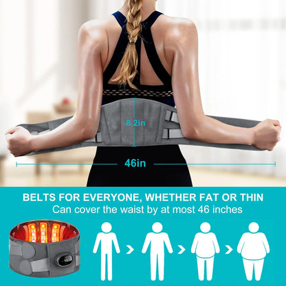 Cordless Heating Wrap with Vibration Massage and Red Light Therapy for Lower Back