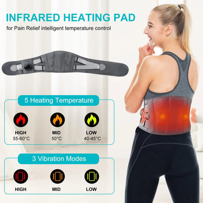 Cordless Heating Wrap with Vibration Massage and Red Light Therapy for Lower Back