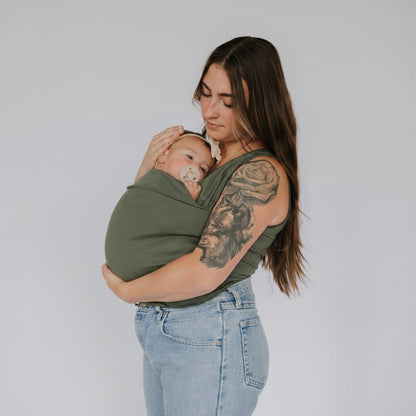 Cotton Babywearing T-Shirt with Built-In Pouch and Nursing Function