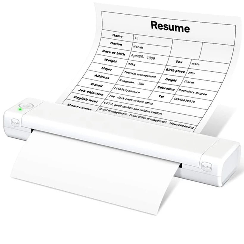 Portable Wireless Thermal Printer for A4 Pages with No Ink Needed in Four Colors