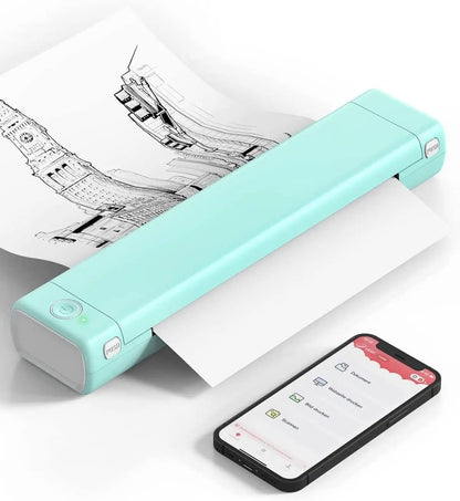 Portable Wireless Thermal Printer for A4 Pages with No Ink Needed in Four Colors
