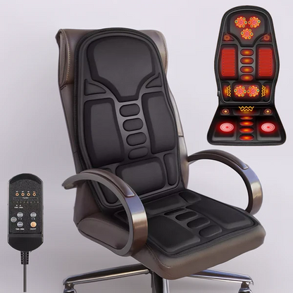 Back Massage Cushion with Eight Motors and Heat Function, Wired Remote Control