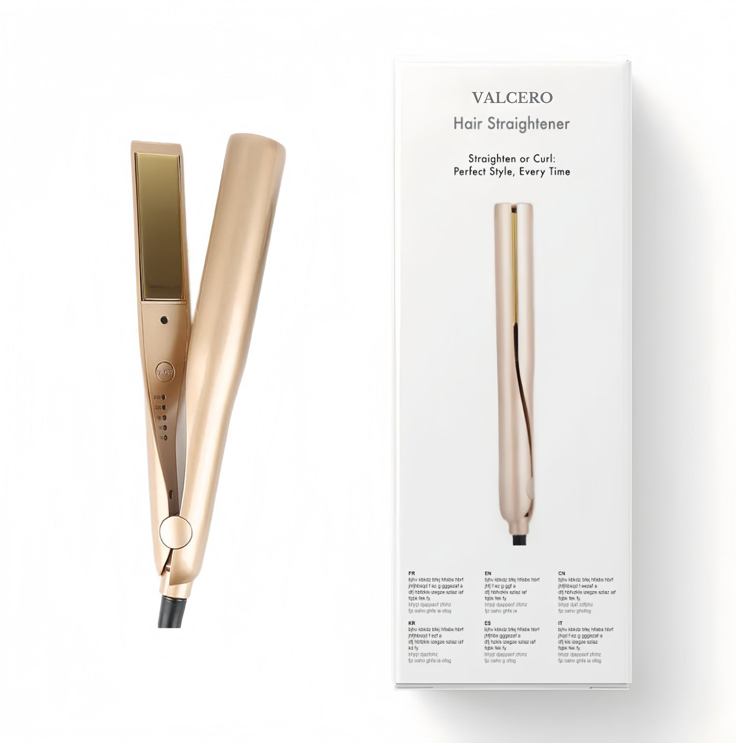 Hair Straightener and Curler with Titanium Plates and 5 Heat Settings