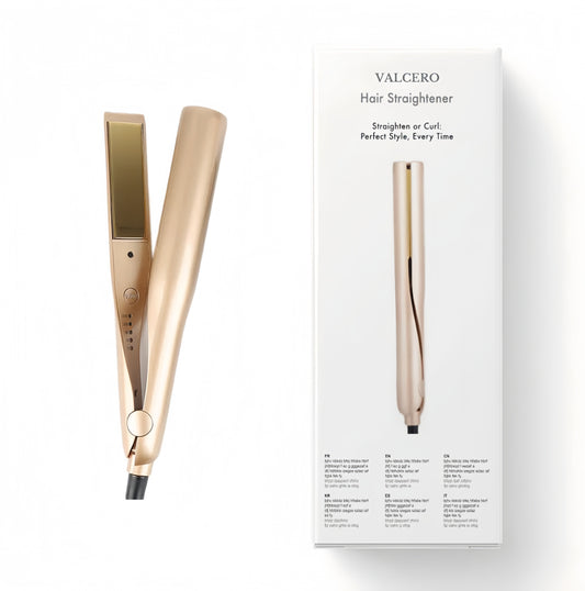 Hair Straightener and Curler with Titanium Plates and 5 Heat Settings