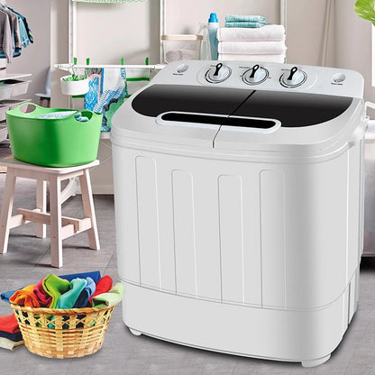 13LB Compact Washing Machine with Twin Tub for Wash and Spin Dry