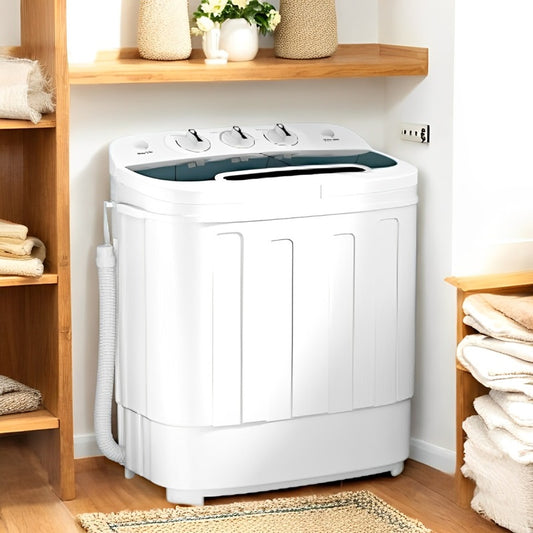 13LB Compact Washing Machine with Twin Tub for Wash and Spin Dry