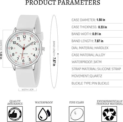 Waterproof Nurses Watch - Femke-Black-Nora Luxe