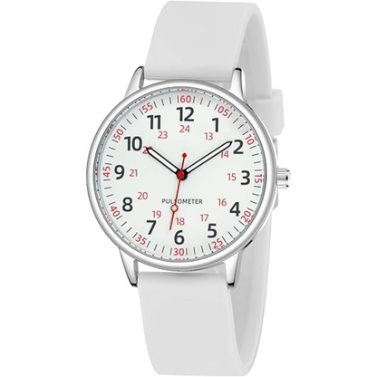 Waterproof Nurses Watch - Femke-White-Nora Luxe