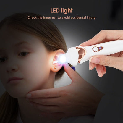 Ear Wax Vacuum with Built-In Light and Soft Silicone Tips, 5 Replacement Tips