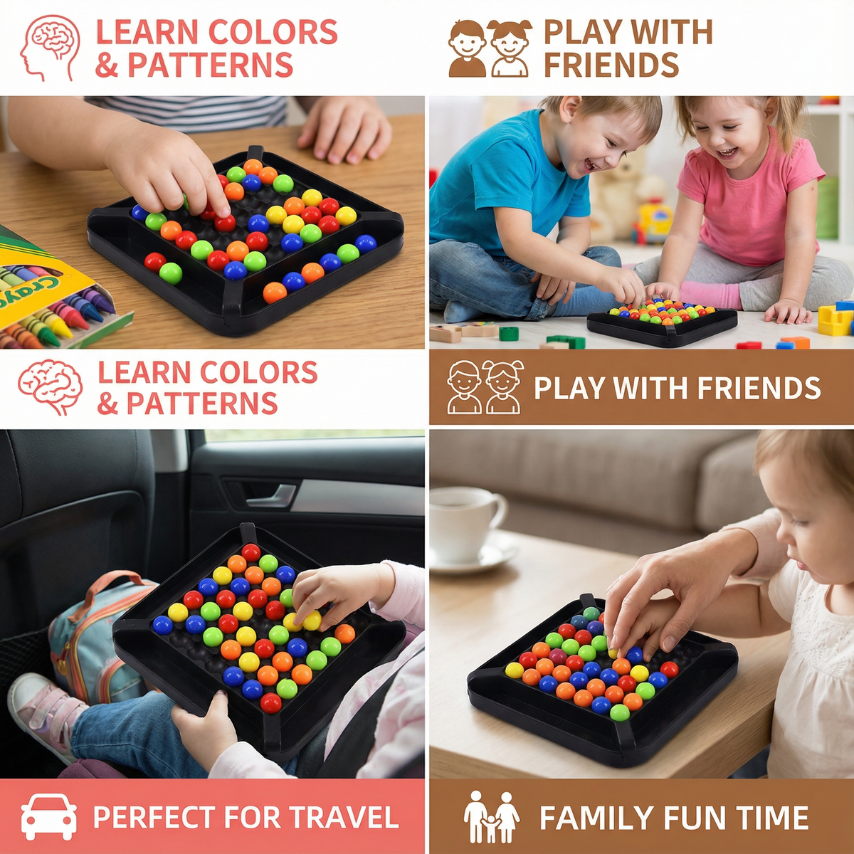 Color Match Marble Logic Puzzle for Kids and Adults with Screen Free Brain Play