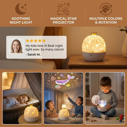 Ceiling Projector for Kids with Speaker and Dual Night Light Modes