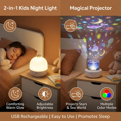 Ceiling Projector for Kids with Speaker and Dual Night Light Modes