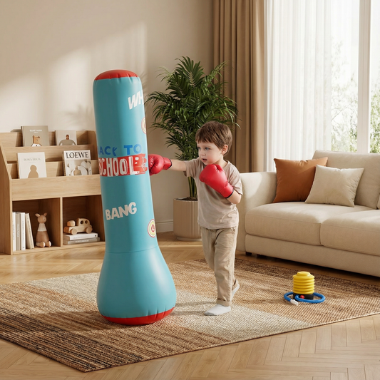 Inflatable Kids Boxing Bag with Water Filled Base for Active Play