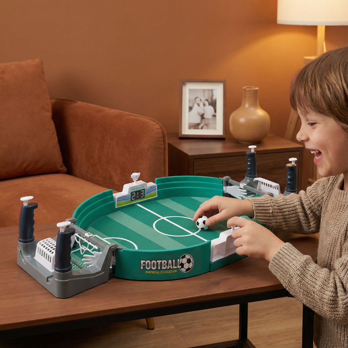 Mini Tabletop Football Game Set with Slider Controls and Scoreboard