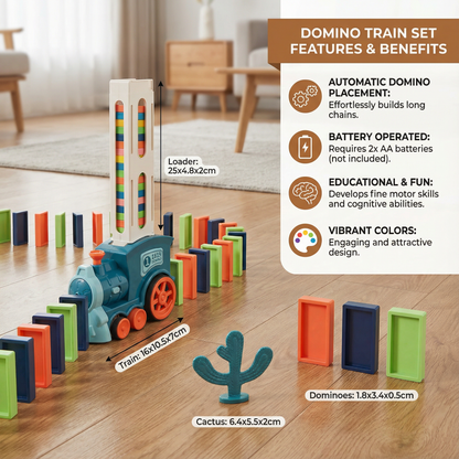 Domino Laying Train in Blue Or Pink with 60 Dominoes and Add on Packs of 100 Or 200