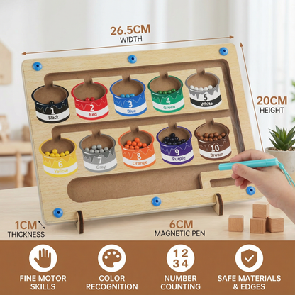 Magnetic Bead Maze Puzzle for Color and Number Learning
