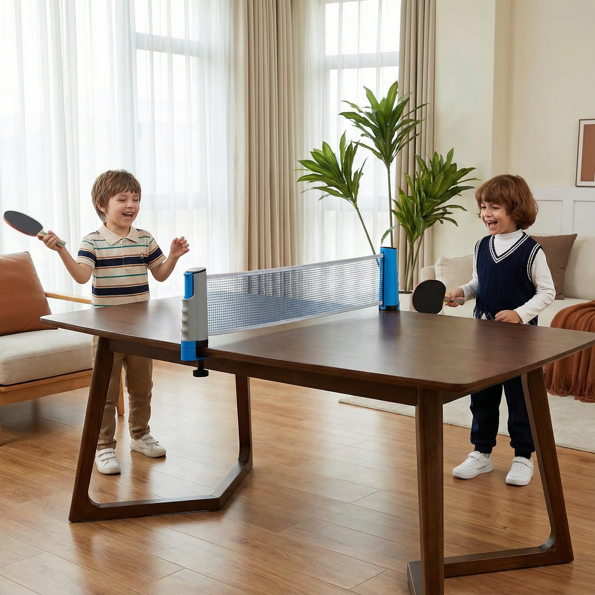 Adjustable Table Tennis Net for Any Table Shape, Quick Setup, in Four Colors