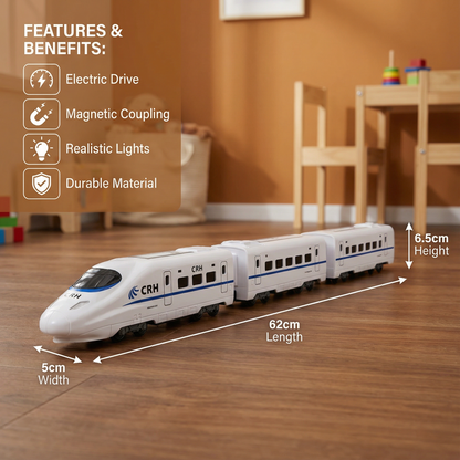 Colorful Linking Chain Train Toy for Toddlers with Carriages to Push and Pull in Three Set Sizes